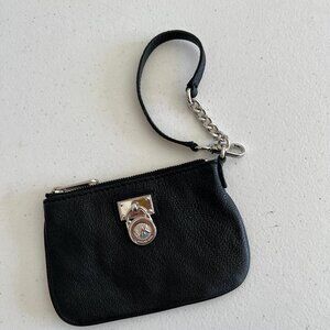 Michael Kors Black Leather Hamilton Wristlet